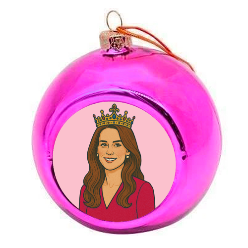 Princess Kate - colourful christmas bauble by Ms Doodle