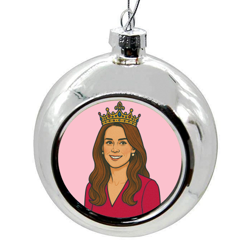 Princess Kate - colourful christmas bauble by Ms Doodle