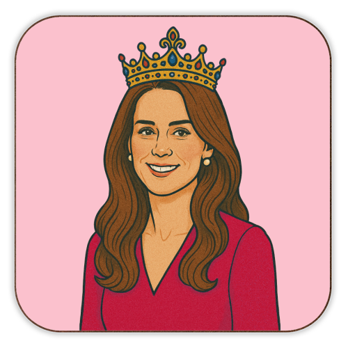 Princess Kate - personalised beer coaster by Ms Doodle