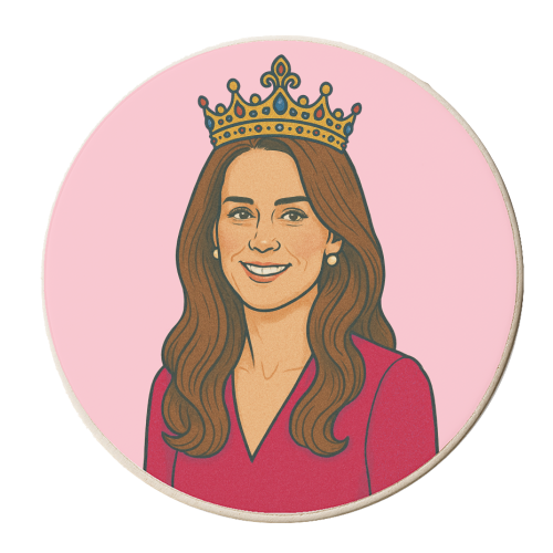 Princess Kate - personalised beer coaster by Ms Doodle