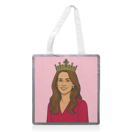 Princess Kate - printed canvas tote bag by Ms Doodle