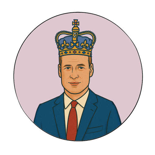 William - Circle Sticker by Ms Doodle