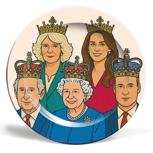 The Royal Family - ceramic dinner plate by Ms Doodle