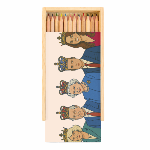 The Royal Family - Coloured Pencils with Box by Ms Doodle