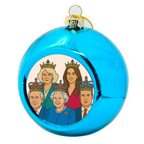 The Royal Family - colourful christmas bauble by Ms Doodle