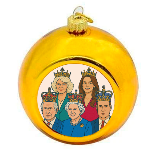 The Royal Family - colourful christmas bauble by Ms Doodle