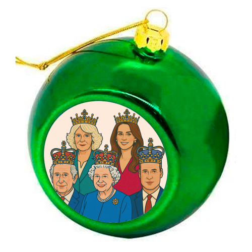 The Royal Family - colourful christmas bauble by Ms Doodle
