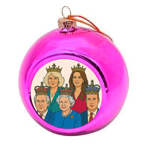 The Royal Family - colourful christmas bauble by Ms Doodle