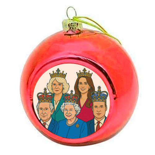 The Royal Family - colourful christmas bauble by Ms Doodle