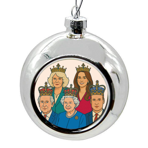 The Royal Family - colourful christmas bauble by Ms Doodle
