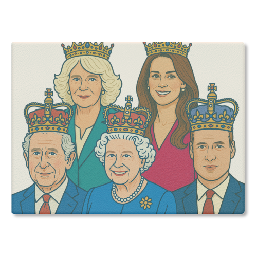 The Royal Family - glass chopping board by Ms Doodle
