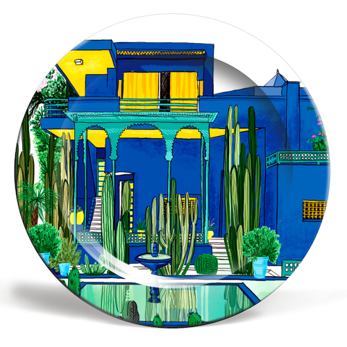 Jardin Majorelle - ceramic dinner plate by Katie Clement