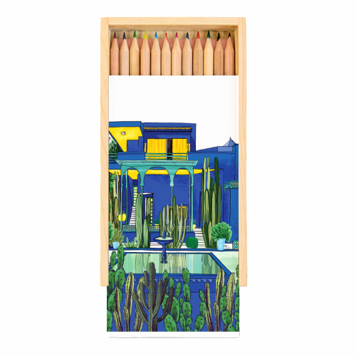 Jardin Majorelle - Coloured Pencils with Box by Katie Clement
