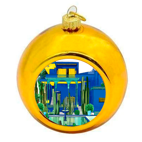 Jardin Majorelle - colourful christmas bauble by Katie Clement