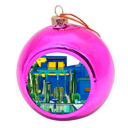 Jardin Majorelle - colourful christmas bauble by Katie Clement