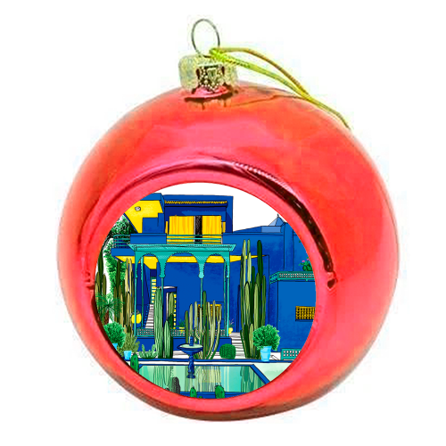 Jardin Majorelle - colourful christmas bauble by Katie Clement