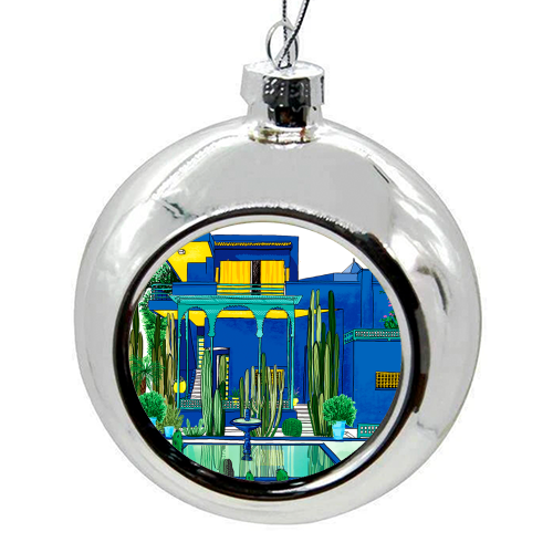 Jardin Majorelle - colourful christmas bauble by Katie Clement