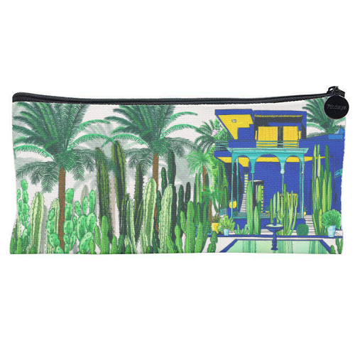 Jardin Majorelle - flat pencil case by Katie Clement