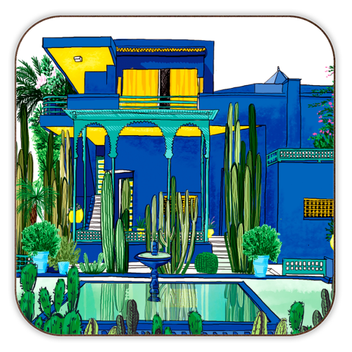 Jardin Majorelle - personalised beer coaster by Katie Clement