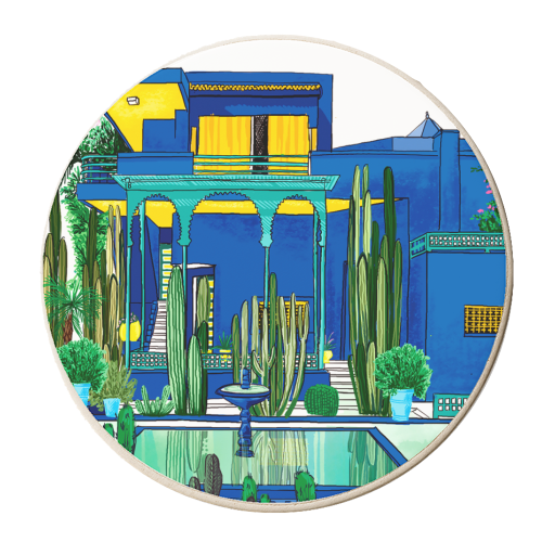 Jardin Majorelle - personalised beer coaster by Katie Clement