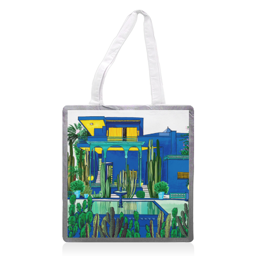 Jardin Majorelle - printed canvas tote bag by Katie Clement