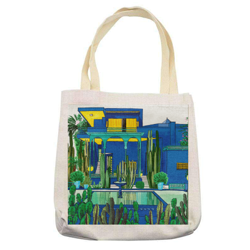 Jardin Majorelle - printed canvas tote bag by Katie Clement