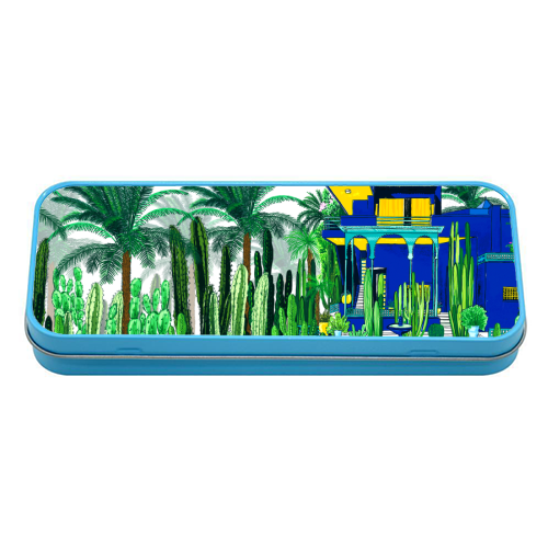 Jardin Majorelle - tin pencil case by Katie Clement