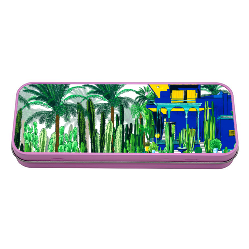 Jardin Majorelle - tin pencil case by Katie Clement