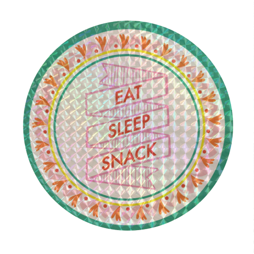 Pattern Series Live Eat Sleep Snack - Circle Sticker by AbiGoLucky