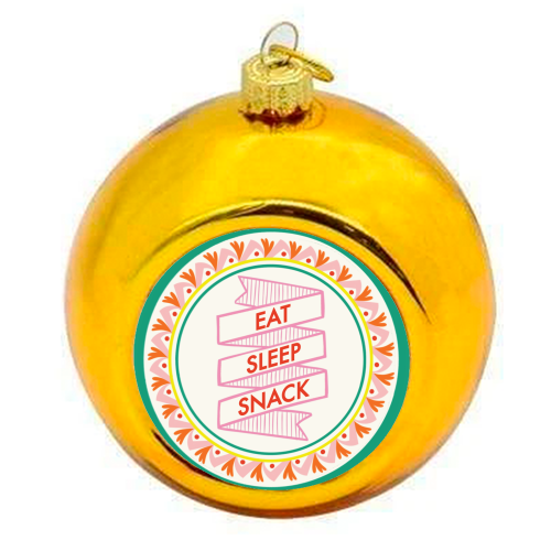 Pattern Series Live Eat Sleep Snack - colourful christmas bauble by AbiGoLucky
