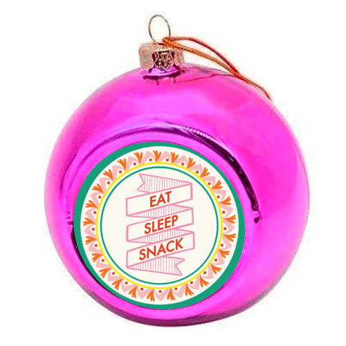 Pattern Series Live Eat Sleep Snack - colourful christmas bauble by AbiGoLucky