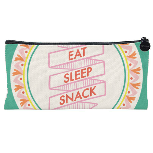 Pattern Series Live Eat Sleep Snack - flat pencil case by AbiGoLucky