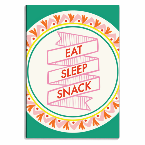 Pattern Series Live Eat Sleep Snack - personalised A4, A5, A6 notebook by AbiGoLucky