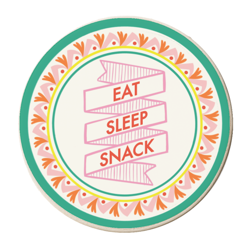 Pattern Series Live Eat Sleep Snack - personalised beer coaster by AbiGoLucky