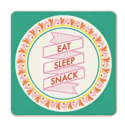 Pattern Series Live Eat Sleep Snack - personalised beer coaster by AbiGoLucky