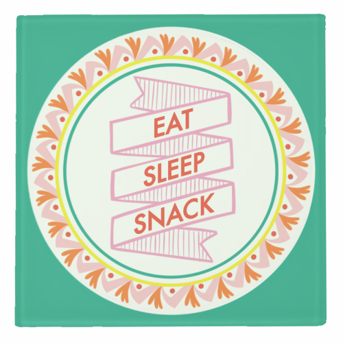 Pattern Series Live Eat Sleep Snack - personalised beer coaster by AbiGoLucky