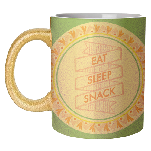 Pattern Series Live Eat Sleep Snack - unique mug by AbiGoLucky