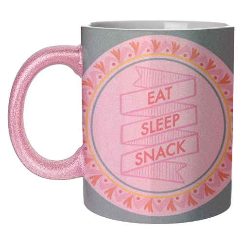 Pattern Series Live Eat Sleep Snack - unique mug by AbiGoLucky