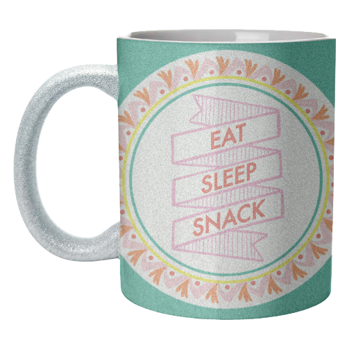 Pattern Series Live Eat Sleep Snack - unique mug by AbiGoLucky
