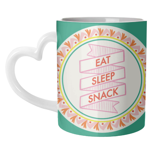 Pattern Series Live Eat Sleep Snack - unique mug by AbiGoLucky