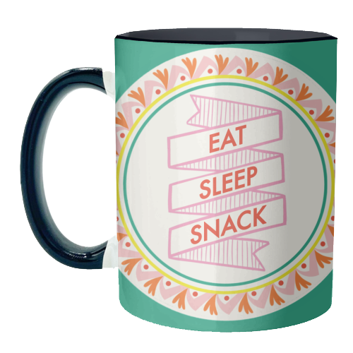 Pattern Series Live Eat Sleep Snack - unique mug by AbiGoLucky