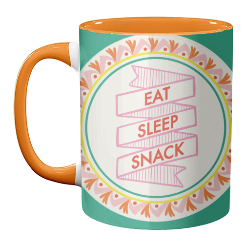 Pattern Series Live Eat Sleep Snack - unique mug by AbiGoLucky