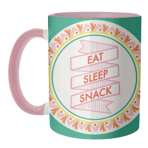Pattern Series Live Eat Sleep Snack - unique mug by AbiGoLucky
