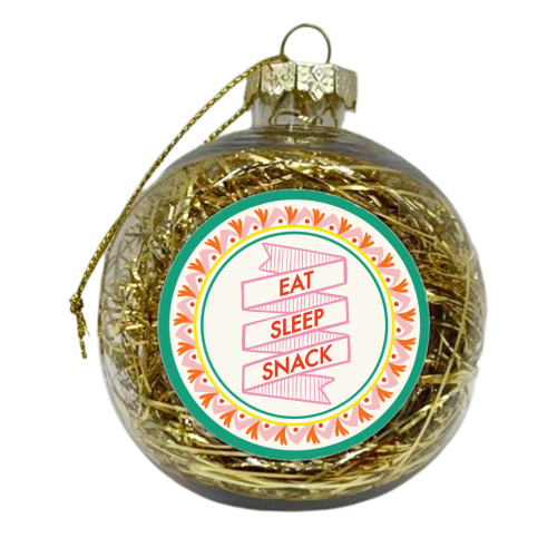 Pattern Series Live Eat Sleep Snack - xmas bauble by AbiGoLucky