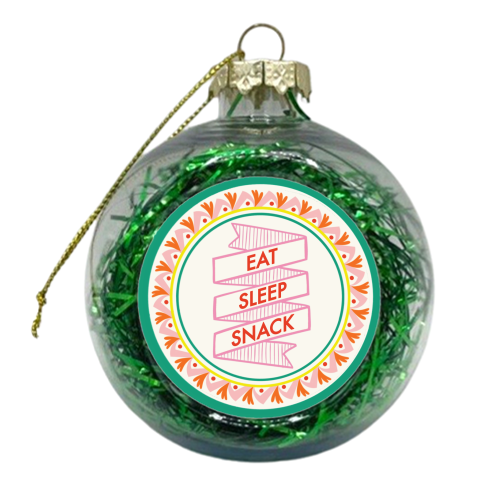 Pattern Series Live Eat Sleep Snack - xmas bauble by AbiGoLucky