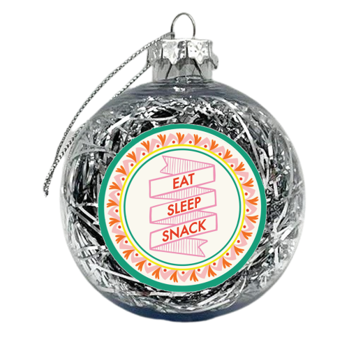 Pattern Series Live Eat Sleep Snack - xmas bauble by AbiGoLucky