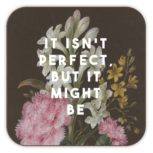 It Isn't Perfect But It Might Be | Olivia Dean - personalised beer coaster by The 13 Prints