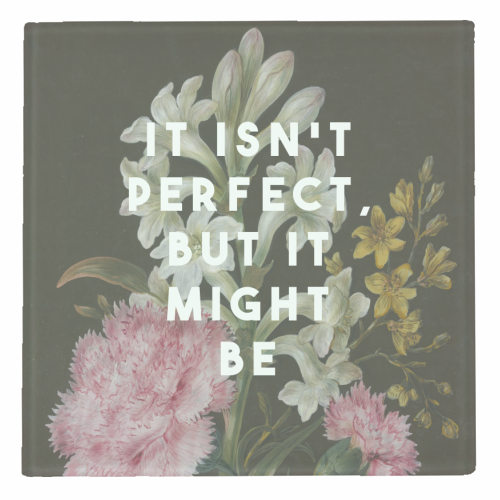 It Isn't Perfect But It Might Be | Olivia Dean - personalised beer coaster by The 13 Prints