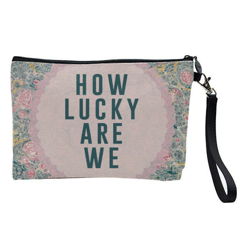 How Lucky Are We - pretty makeup bag by The 13 Prints