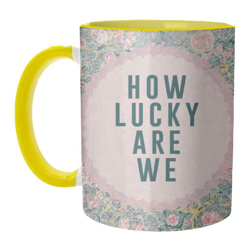 How Lucky Are We - unique mug by The 13 Prints
